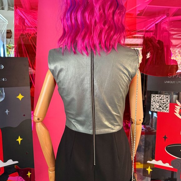 Catherine Deane Bronze Leather Midi Dress – Vintage-Inspired, Size 6 - Picture 7 of 12